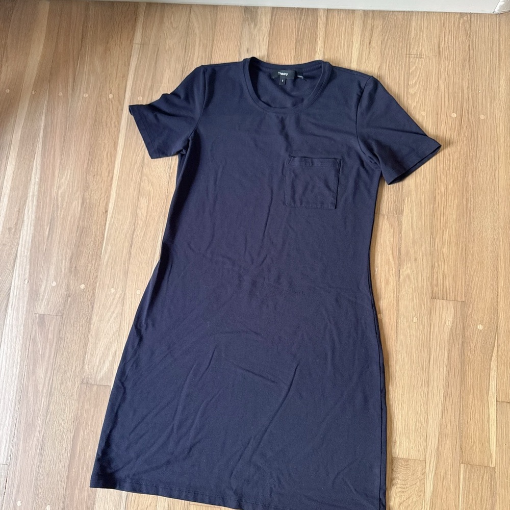 Theory black t-shirt mini dress, size S